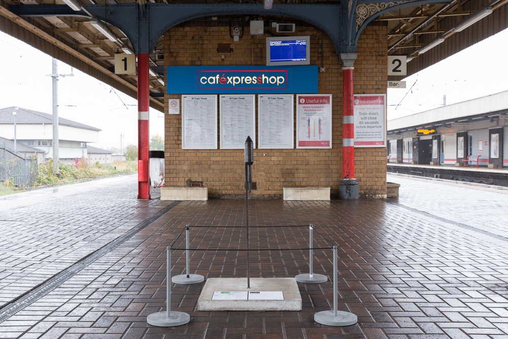 A photograph of a northern train station platform in the UK.