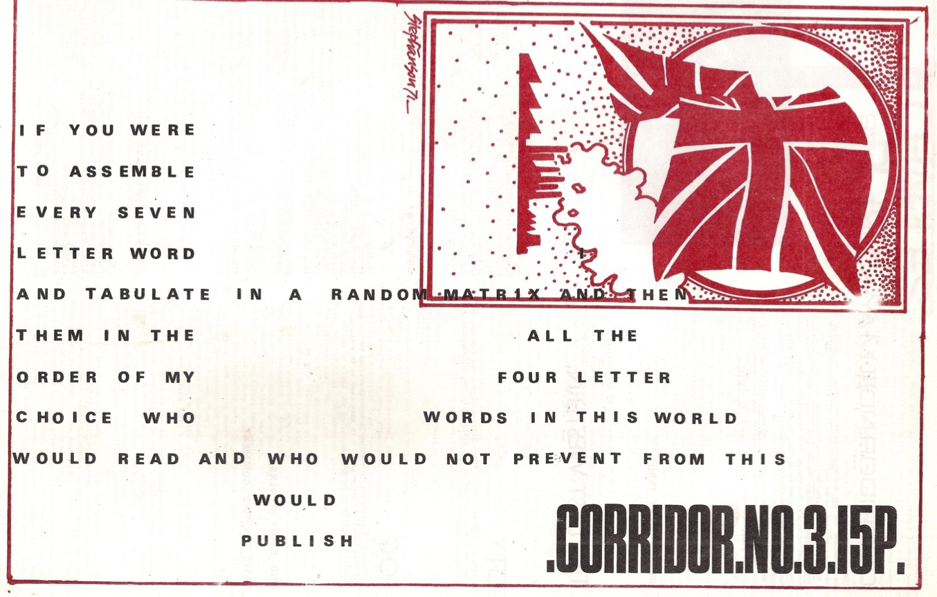 The third cover of Corridor. It features a read illustration including the union jack flag.
