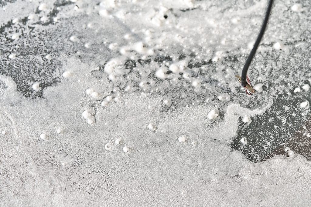 A close up of salt crystals