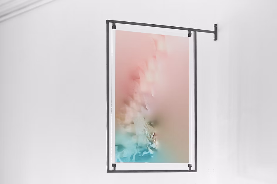 A framed print of a salt crystal formation.